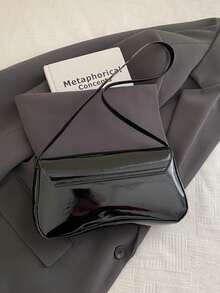 Women's Fashionable Versatile Minimalist Shoulder Bag For Daily Use - Black - View 5