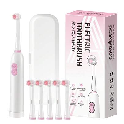 6-Head Electric Toothbrush With Travel Case, Powered By 2 AAA Batteries, Soft Bristles, Smart Cleaning Electric Toothbrush