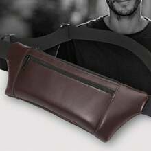 Túi đeo hông nhỏ nhiều lớp 2026, túi đeo ngực đa năng, túi đeo chéo, túi bụng cho nam, thích hợp cho hoạt động ngoài trời, chạy bộ, công sở. - màu nâu - Xem 2