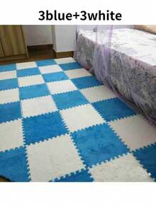 1 套，儿童房地垫装饰，柔软毛绒房间地毯，卧室泡沫连接垫全覆盖，客厅隔音大面积家用地垫，婴儿幼儿节日地板装饰礼物