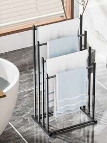 1个浴缸毛巾架，4层毛巾收纳架，节省空间的浴室整理架，便携式户外泳池毛巾架，休闲风格，无需电源，落地式，适用于健身房、浴缸收纳、毯子架 - 彩色 - 查看 11