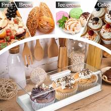 1pc Elegant Acrylic Cake Stand With Transparent Cover - Multifunctional Rectangular Dessert Display Tray, Suitable For Parties, Weddings And Home Use