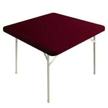 Cocktail Fitted Spandex Stretch Small Square Table Covers Elastic Tablecloth For Side Accent Table End Table 24x24 Inch, Burgundy,24inchx24inch(Square),Burgundy - Burgundy - View 3