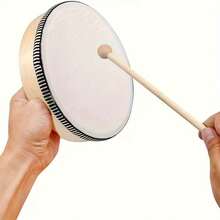 1 Set Adult Wooden Hand Drum With Mallet, Complete Percussion Instrument, Handheld Percussion Toy, Orff Hand Drum, Dance Drum, Percussion Instrument, Musical Instrument Accessory, Suitable For Church, Stage Performance, Band Supplies, Music Accessories, Music Gift - Multicolor - View 2