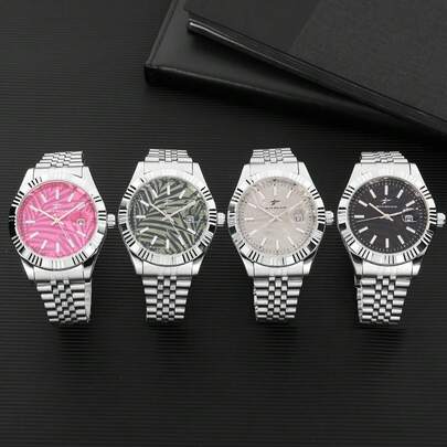 RICECGO 1pc Men's Classic Date Quartz Watch, Suitable For Daily Wear, Business Meetings, Gift For Men, Valentine's Day Gift