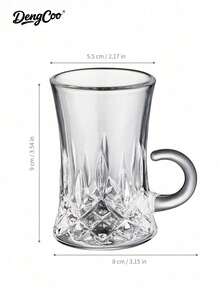 Dengcoo 1件套土耳其茶杯、茶碟、卡瓦杯、阿拉伯茶杯、咖啡杯、欧式/中东水杯、中东传统玻璃黑茶杯，非常适合茶会、送礼和家居装饰。 - 杯子 - 查看 11