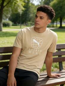 Puma 休闲运动短袖圆领宽松透气T恤