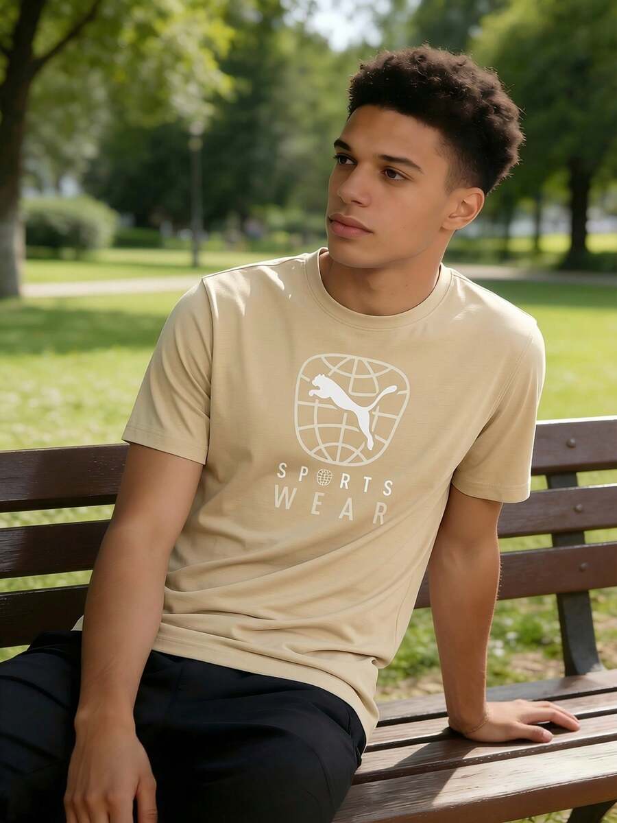 Puma 休闲运动短袖圆领宽松透气T恤