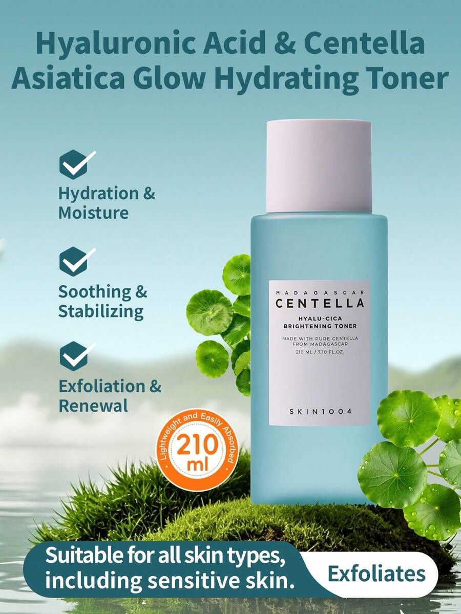 SKIN1004 1 Bottle 210ml Brightening & Moisturizing Toner With Madagascar Centella, Hydrating & Radiance Boosting Facial Toner For Dull, Dry Skin - Centella Asiatica Radiant Hydrating Toner 210ml - View 1