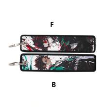 1pc Demon Slayer Anime Cartoon Character Tanjiro Kamado & Zenitsu Agatsuma Bag Charm Pendant, Fashionable Anime Accessory For Daily Wear Or Gift - Multicolor - View 7