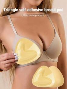 2pcs Reusable Double-Sided Adhesive Bra Pads - Sticky Bra Pads With Padding For Dresses, Bikinis - Adhesive Bra Cups, Sticky Push Up Bra Inserts - Multicolor - View 1