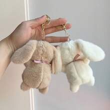 PlushFable 13cm/5.12in  Bunny Keychain Plush Christmas Stocking Stuffer Soft Keyring Toy For Girls Anxiety Relief Cute Bag Charm Gift,Valentine's Day,Stuffed Animal,Toys - Trắng - (1 cái) bao gồm một móc khóa - Xem 4