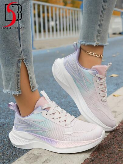 Giày thể thao nữ nhẹ và thời trang - Thoải mái, chống trơn trượt, thoáng khí. Giày chạy bộ giảm sốc, giày thể thao buộc dây thường ngày, giày tennis nhẹ, đế ngoài MD cổ thấp, phù hợp để mang cả ngày.
