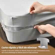 CYPNSujetador de Sábanas 4 Piezas - Clips Ajustables con Tiras de Bloqueo para Todo Tipo de Colchón No Más Sábanas Sueltas Fácil de Colocar Color GrisFashion - como en la foto - Ver 7