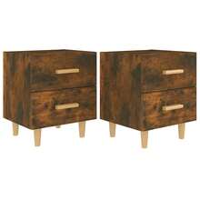 vidaXL Tables de chevet 2 pcs Chêne fumé 40x35x47,5 cm - Noir - Voir 3