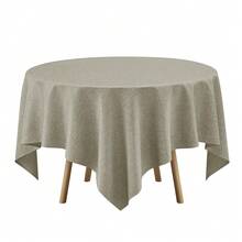Faux Linen Square Tablecloth For Dining Room,Waterproof Texture Decorative Farmhouse Rustic Table Cloth For Indoor Outdoor Party, Holiday Banquet Picnics Patio,52 X 52 Inch (Square),Natural,Natural52inchx52inchSquare - Natural52inchx52inchSquare - View 4