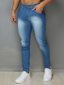 Men Jeans - 藍色 - 查看 5