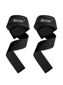 SKDK 1 Pair Adjustable Weight Lifting Wrist Straps Bodybuilding Powerlifting Strength Training Deadlifts Straps Gym Accessories MODJ - 黑色 - 查看 7