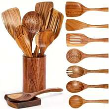 Premium Quality Natural Boxwood Cooking Utensils Set, Including Turner, Rice Sieve, Soup Ladle, Strainer And Cooking Spoon, Spatula Suitable For Kitchen - Natural Wood Color - View 7