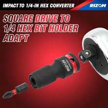 Rizom Juego de 3 piezas de soportes de broca de impacto de liberación rápida, convertidor de vástago hexagonal de 1/4 pulg. para accionamiento cuadrado de 1/2 3/8 1/4 pulg., adaptadores de llave de
