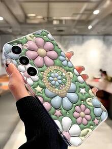 1个时尚花卉透明软手机壳，兼容 17系列、荣耀、红米、三星Galaxy A04e/12/A13/A14/A34/A50/A52/A53/A54/S21/S22/S23/S24/S25/S25 Ultra、6A/7A/8A、12T/13T - 無色 - 查看 5