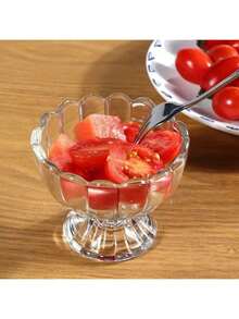 1pc Unique European Style Glass Cup, Suitable For Birthday Gift, Party, Daily Use, Can Hold Ice Cream, Fruit, Dessert, Cute Diverse Design - Multicolor - View 3