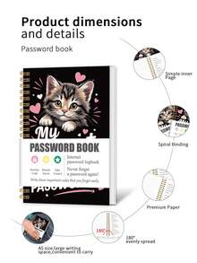 Trees Sổ tay mật khẩu đơn giản 1/120 trang, khổ A6, quản lý mật khẩu cao cấp tối giản, truy cập nhanh mật khẩu trang web, lưu trữ tên người dùng và mật khẩu, phù hợp cho gia đình, văn phòng, đăng nhập máy tính, đồ dùng học tập, cũng là một món quà tuyệt vời dành cho phụ nữ. - màu đen - Xem 5