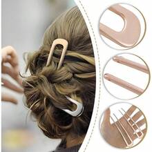 2 Piezas Horquillas para el Cabello Forma U Pinza para el Cabello Francesa 2 Puntas Horquillas Moo Mujeres Nias Accesorios Horquilla Ayuda el Cabello Dorado y Plateado - Dorado - Ver 7