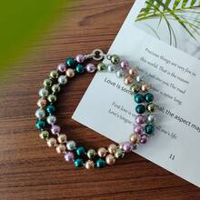 10mm Morandier Mixcolor Tahitian Pearl Necklace, Peacock Green Black Gray, Fashion Minimalist Necklace For Women, Suitable For Daily Wear And Valentine's Day Gift, Comes With Elegant Gift Box Packaging,Mom,Mother,Mother's Day,Gift - Picture Color - View 24