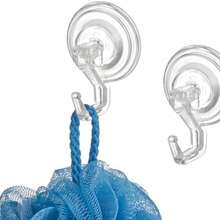 interDesign Power Lock Ganchos para Toallas, colgadores para bao de plstico, Juego de 6 Ganchos con Ventosa, Transparente - combo - juego de 6 - Ver 2