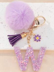 Móc khóa nhựa hình ngôi sao, trang trí bằng bông tím và tua rua hoa cúc, thích hợp làm dây đeo túi xách, dây đeo điện thoại, móc chìa khóa. Cũng là món quà tuyệt vời dành cho bạn bè và mẹ. - Màu Lilac Tím - Xem 29