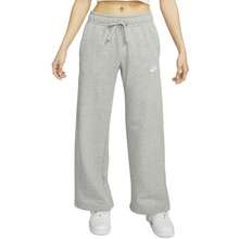 Nike Sportswear Solid Color Brand Logo Mid-Rise Loose Wide Leg Drawstring Casual Pants, Grey - Grey - View 4