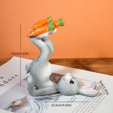 Rabbit Foot Stepping On Carrot Sculpture - Easter Decorative Resin Figurine, Ideal For Home And Garden Holiday Decor, Perfect For Rabbits - Multicolor - View 11