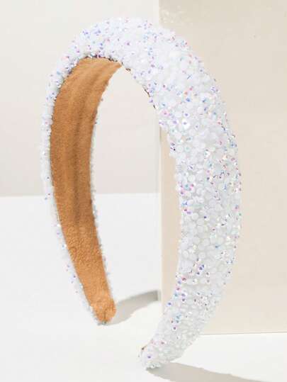 1pc Fashionable Rhinestone Decorated Headband, Minimalist Design, Versatile, Elegant, Luxury Feel, White Hair Accessory Head Accessories, Hair Band, Hair Hoop Hairband