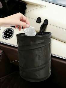 3pcs/5pcs Car Hanging Foldable Trash Can, Waterproof Leak-Proof + Hidden Multi-Function Backseat Hanger, Car Garbage Bag Hanging Organizer, Oxford Cloth Collapsible Trash Bag, Car Accessories, Car Decor - Black - View 3