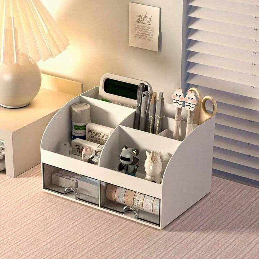 Multi-Layer Desk Organizer Box, Drawer Style Storage Box, Student Supplies Pen Holder, Cosmetic Organizer Rack - Multicolor - View 1