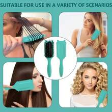 1pc Smooth Back Hair Brush, Salon Styling Brush, Soft Bristle Beard Brush, Leopard Printed Comb, Edge Brush For Trimming Hair Edges, Providing Luster For All Hair Types, Straightening Curly Hair, Restoring Shine And Texture, Hair Clip, Home Supplies - Hồng - Xem 3