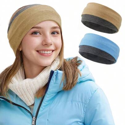 con calentador de orejas para mujer, diadema de invierno clida de doble capa para mujer, orejeras para correr, ciclismo, deportes