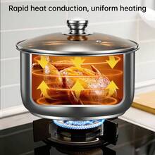 Luxury Gold Stainless Steel Soup Pot, Gold Cooking Pot, Fast Heat-Conducting Base, Thick And Durable, Easy To Clean, Suitable For Induction And Gas Stoves