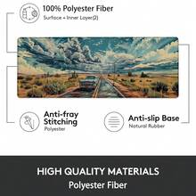Vintage Road Classic Car Gaming  Pad,  Pad, Desk Mat, Non-Slip Rubber Base Pads For Computers Laptop Office Schoolsss Home Accessories Decor Gifts 31.5\ X 11.8\ - 經典車 - 查看 3