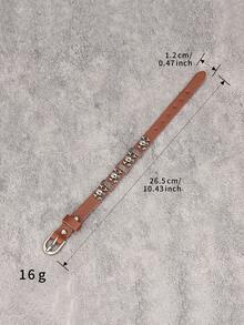 1pc Punk Rock Style Skull Alloy Bracelet, Personalized Gothic Clasp Wristband, Couples Everyday Wear, Party Leather Bracelet