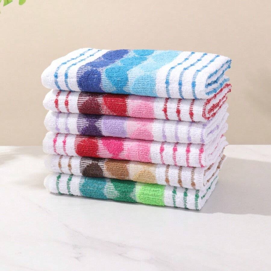 1/3/5/10 piezas Toallas de cocina suaves y absorbentes, con patrones florales y degradados, de 40*60cm, adecuadas para limpiar platos, superficies y uso doméstico diario, paños de cocina, trapos de platos, toallitas de limpieza, para la cocina y el comedor - Multicolor - Ver 1