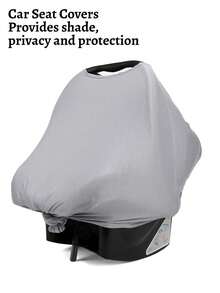 Striped Nursing Cover Scarf, Breastfeeding Shawl, Fashion Nursing Cover Up, Black & Grey, Outdoor Feeding Cover For Baby, Maternity & Nursing Accessories - Light Grey - View 4