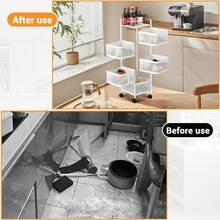 5 Tier Rolling Storage Cart, Metal Mesh Rolling Cart Organizer With Top Lid - Color: White - View 3