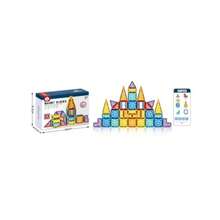 wsfMagnetic Set de Bloques de Construccion Magneticos 3D 45 Piezas Castillo de Cristal Stem Juguetes Niños y Niñas.aad - como en la foto - Ver 3