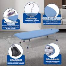 CYPNTabla de Planchar Plegable con Soporte para Plancha Burro Compacto con Patas Antideslizantes para Usar en Mesa o Cama Ideal para Hogar Lavandería y Viajes Azul 97x30x16 cmFashion - 221167957 - Ver 6