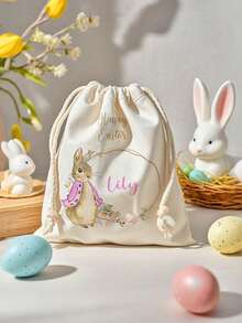 1个定制复活节礼品袋，个性化复活节兔子和彩蛋寻宝礼品袋，适合儿童、母亲节、父亲节、送给闺蜜、送给妈妈/爸爸/她/他/女朋友/男朋友/妻子/丈夫/朋友的礼物 - 彩色 - 查看 10
