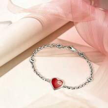 Gucci Red Heart-Shaped Bracelet 925 Silver Bracelet And Silver Jewelry Women's Bracelet YBA645546001 Are Suitable For Daily Wear - Red - View 2