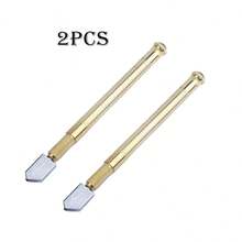 1件/2件装水钻玻璃切割器，多功能自动润滑滚轮玻璃陶瓷划线切割器，适用于镜子/玻璃 - 金色 - 查看 12