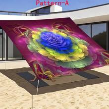 1pc 2D Digital Print Sun Shade Cloth, 5 Different Bohemian Pattern Styles, Features Include Printed Pattern, Windproof, Detachable, Lightweight, Semi-Shading, Dustproof, Durable